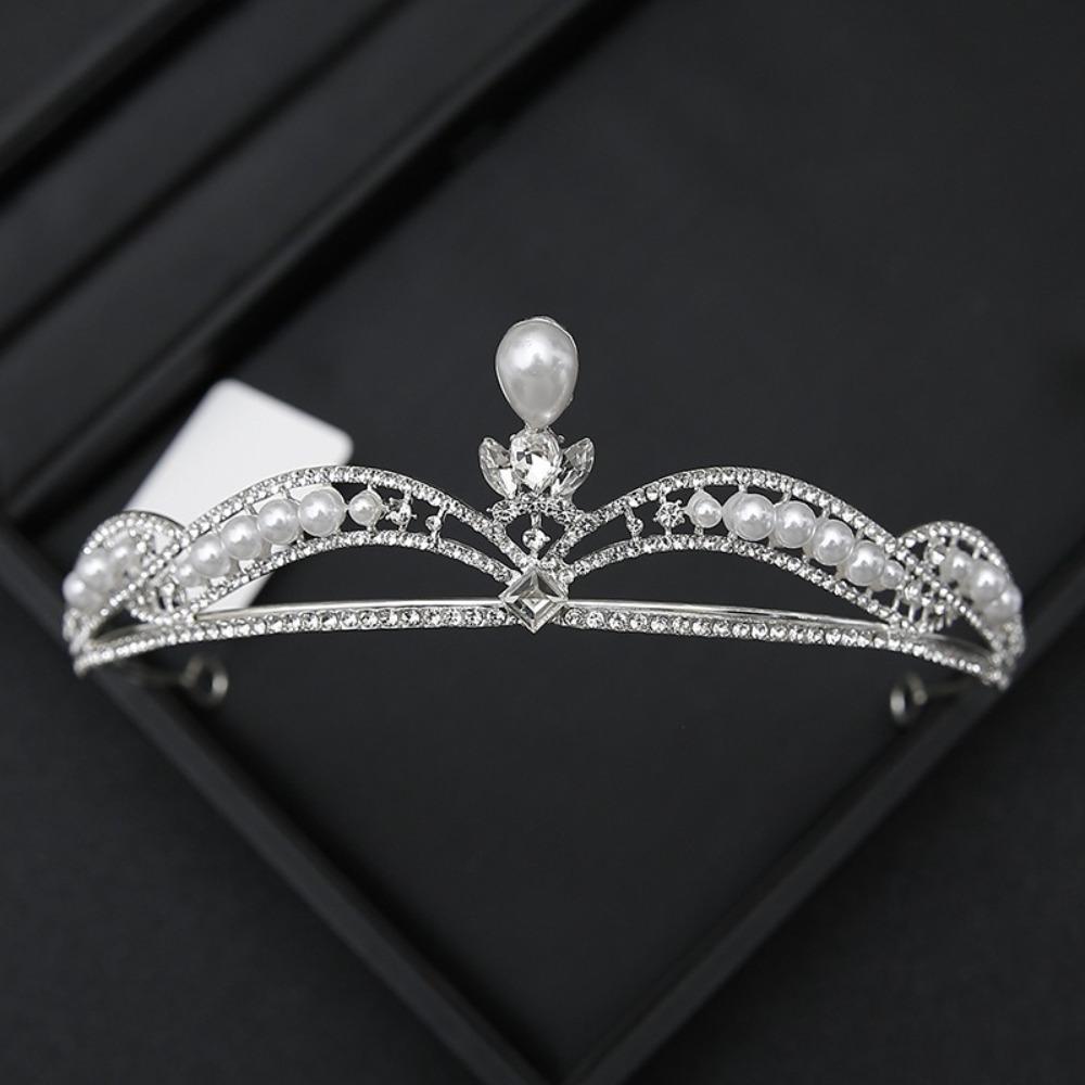Simple Design Wedding Bride Crown Crystal Rhinestone Princess Crown Wedding Ceremony