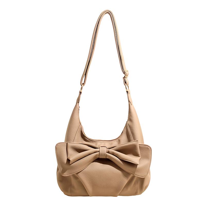 New Arrival Large Bow PU Women's Shoulder Bags Hot Sale Soft Hobo Youth Crossbody Bag Fashion Casual Large Capacity Tote Bags