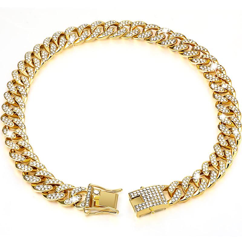 Dog Chain Collar Luxury Gold Pet Metal Chain Collar For Small Medium Large Dogs Cats Pet Jewelry Necklace Accessorie