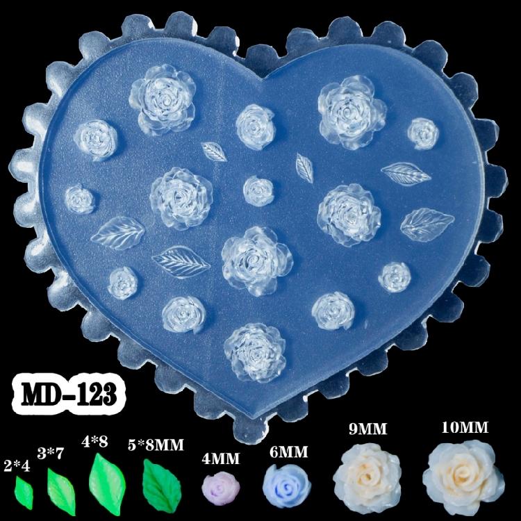 Silicone Flower Nail Art Mold Embossed Jewelry Mould Handmade Crafts Making Mold