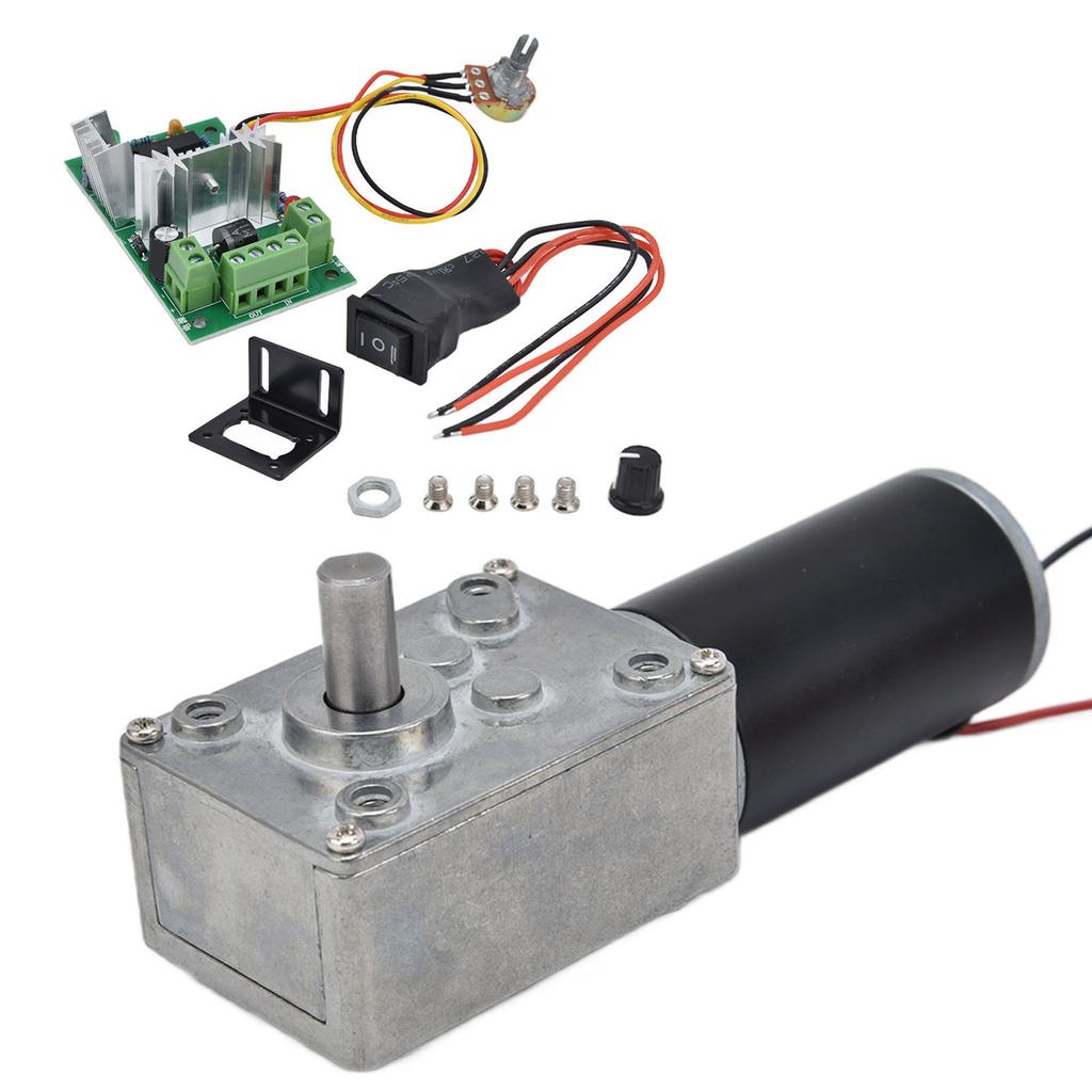 DC12V Geared Motor Turbo Worm Speed Reduction Machinery Accessories with 8mm Shaft