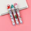 Creative Christmas 6-Color Ballpoint Pen with Cartoon Santa Claus - Ideal for Holiday Journaling and Student Prizes.