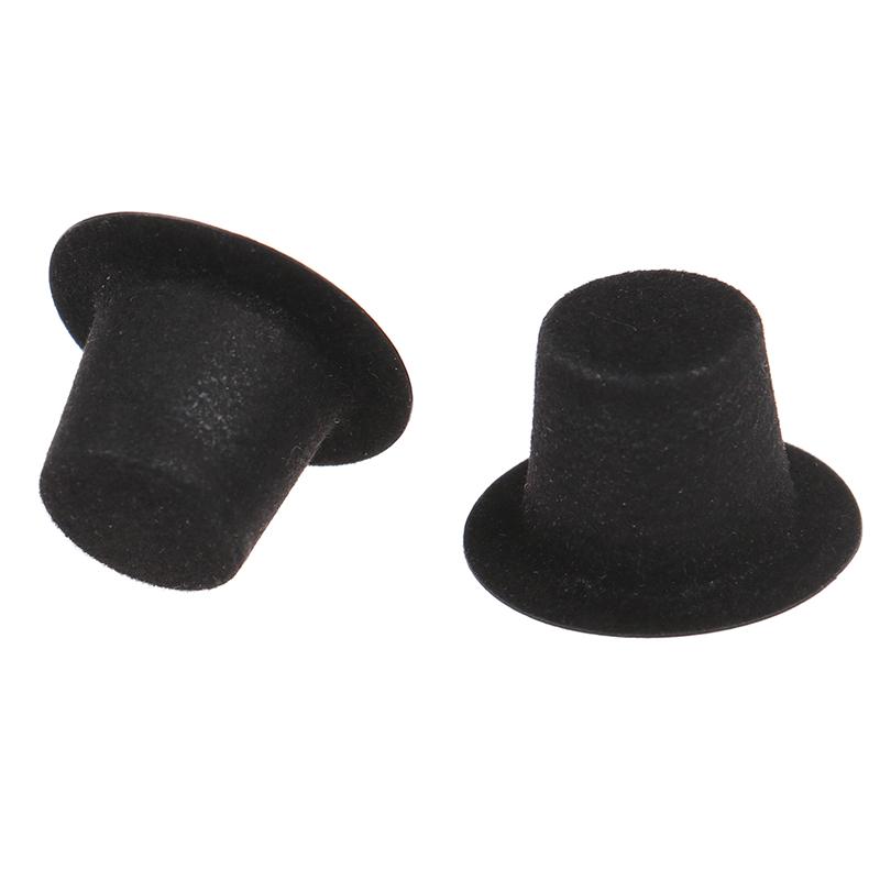 10 stk 1:12 dukkehus Miniatyr Simulering Black Flocked Hat Model Gjør-det-selv-tilbehør