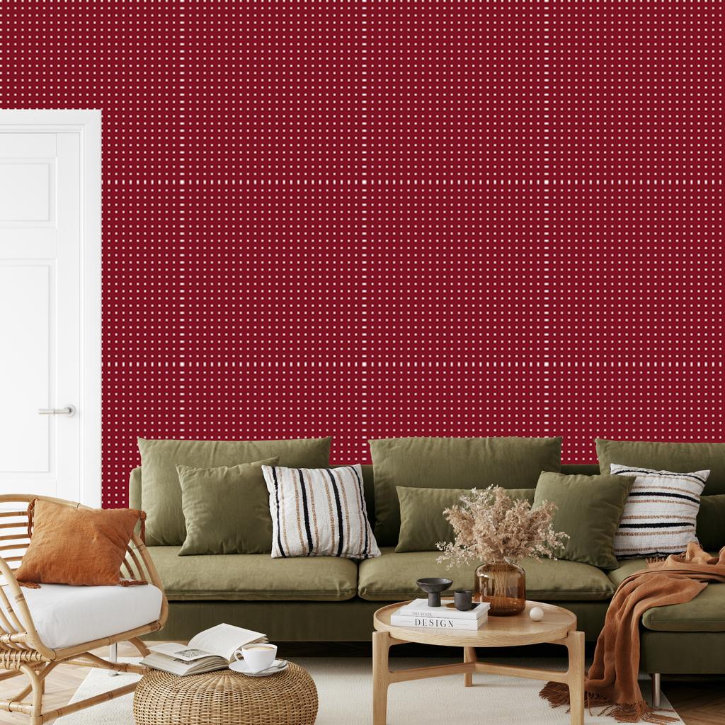 Red Dots Wallpaper, Small Detail for Living Room and Bedroom 50x1000