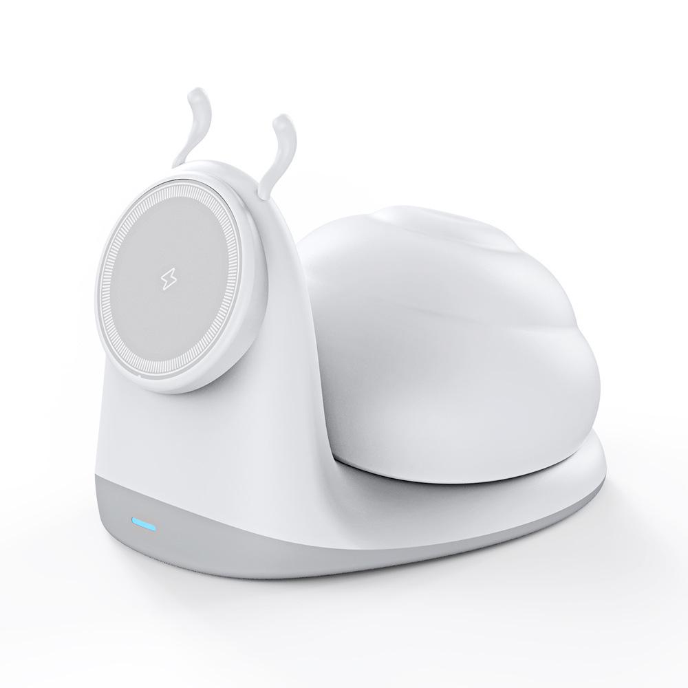 

Snail Pat Light 15W Magnetic Wireless Charging Stand for Mobile Phones білий