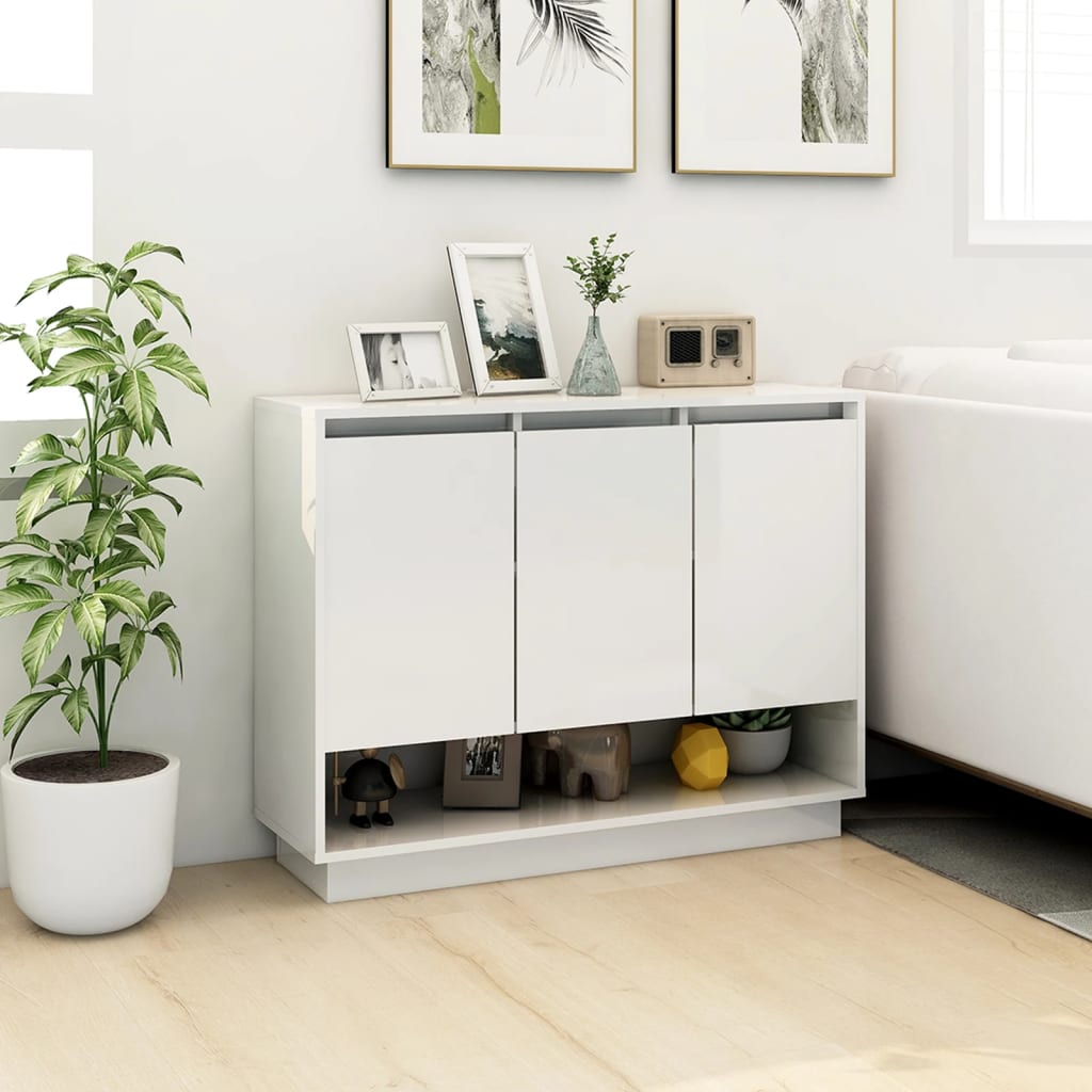 Sideboard White 97 X 31 X 75 Cm Engineered Wood