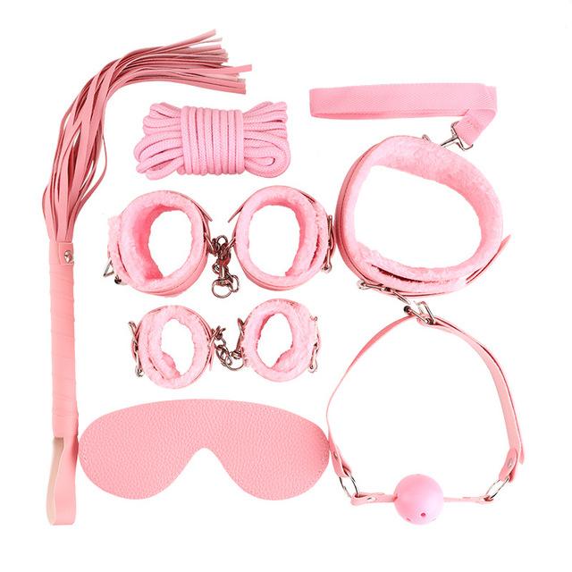 Sexy kožené súpravy BDSM Plyšové sexuálne otroctvo Výbava Putá Sexuálne hry Whip Gag Hračky pre dospelých Exotické doplnky Sexuálne hračky pre páry