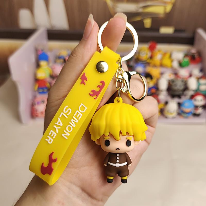 

Demon Anime Slayer Keychain Kimetsu No Yaiba Figure Kamado Tanjirou Key Chain Car Keyring Schoolbag Pendant Gifts