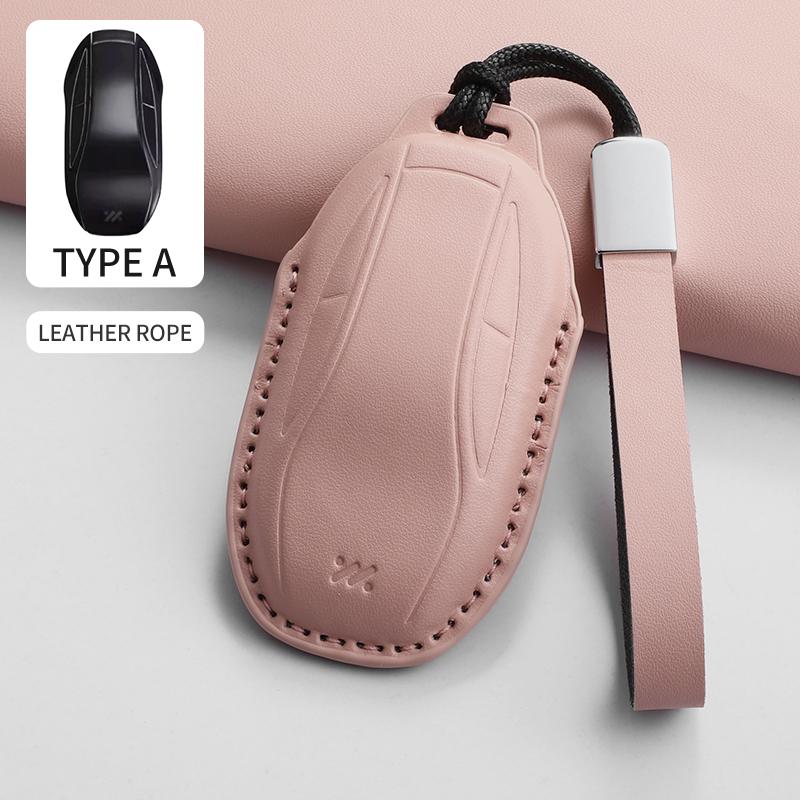 Car Smart Key Case Cover for LM Zhiji L7 Ls7 L6 Ls6 Pu Car Key Cover Protector Keychain