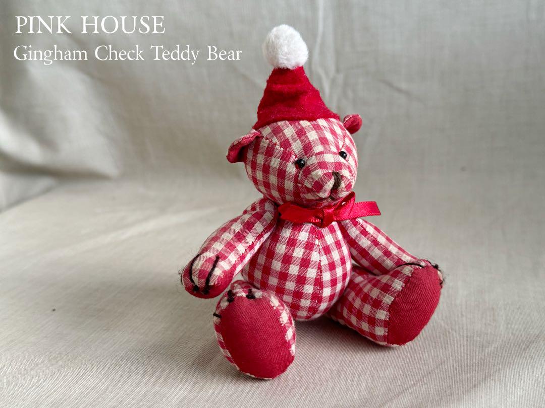 

[Б/У] PINK HOUSE Плюшевая игрушка мишка в клетку гингем