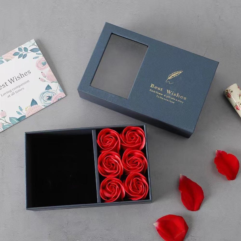 Window Opening Ring Box Eternal Flower Jewelry Gift Packaging Box  for Wife Mom Girlfriend