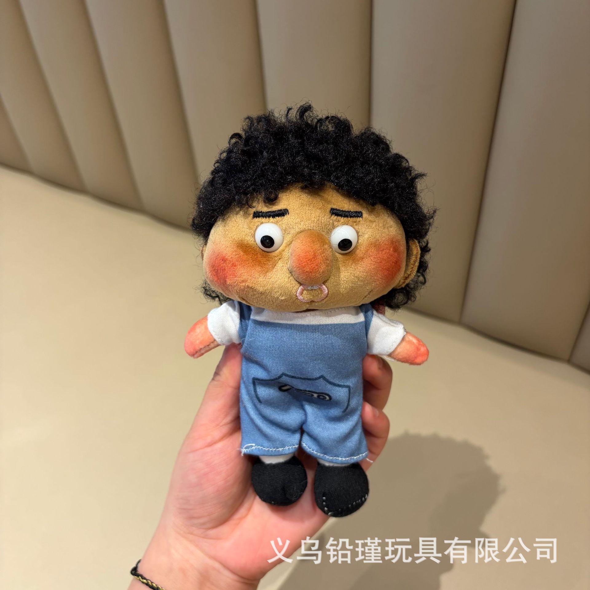 Ugly Cute Curly Frizzy Hair Freckle Boy Plush Pendant Doll Healing Cartoon Toy 15cm