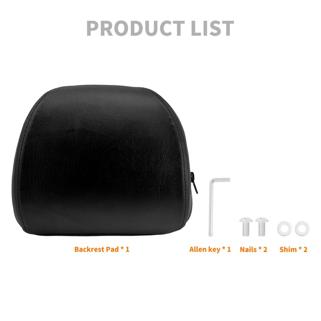 HCmotorku Motorcycle Sissy Bar Backrest Cushion Pad for Harley Sportster XL 883 1200 XL883X XL883N (2004-2024)