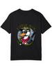 Cotton T Shirt White Duck with Hat and Gun Little Man Graphic Print Casual Wear for Men