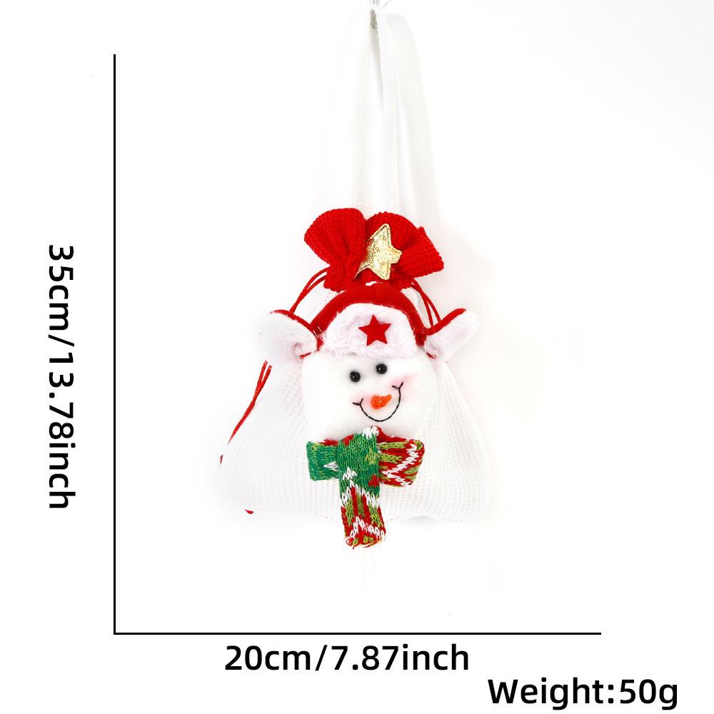 Whimsical Drawstring Christmas Gift Bags Featuring Santa Reindeer And Snowman Characters