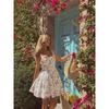 Midsummer Flower House Same Style French style Romantic Sweet Pastoral Floral Lace Stitching Waist Hugging Sling Dress