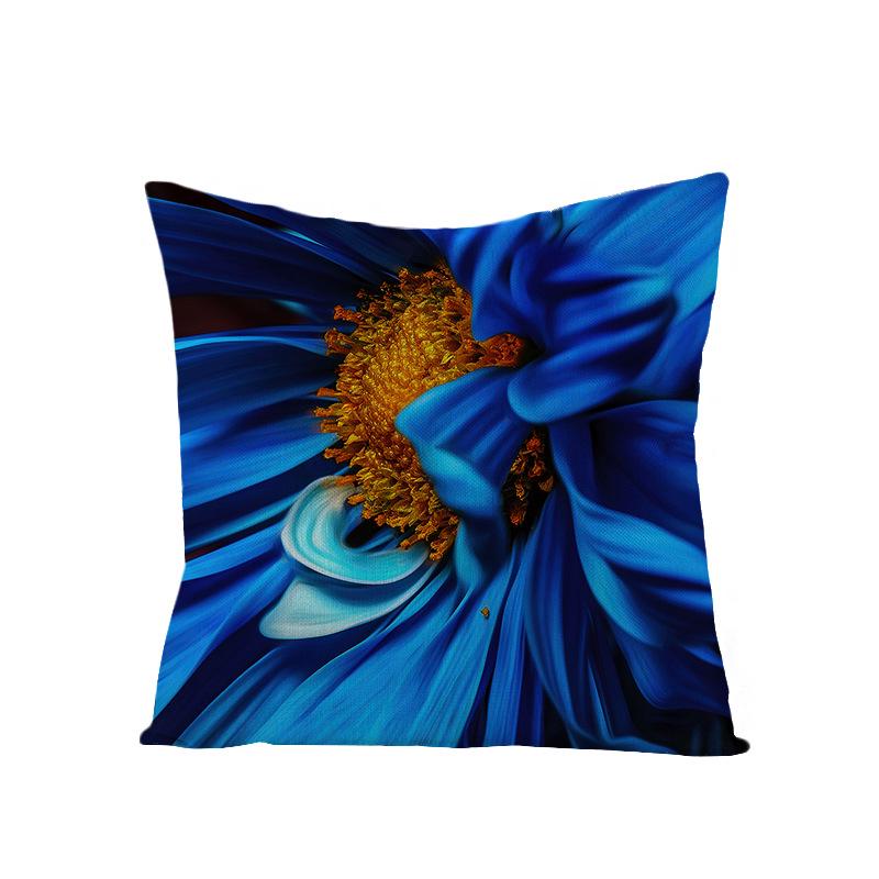 Modern Simple 3D Flower Polyester Pillow Cover for Home New Chinese Style Pillow Sofa Car Cushion Cover