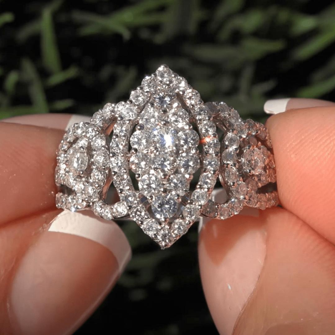 

[Vintage Ring] Vintage Copper Engagement Ring | Elegant Promise Ring for Women, with Synthetic Zirconia Inlay, Ideal for Daily Wear and Gift-Giving, P 6