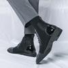 New Fashionable Winter Male Patchwork Mixed Ankle Boots Pointed High Tops For Men Flats Everyday All Match Shoes Zapatos Hombre