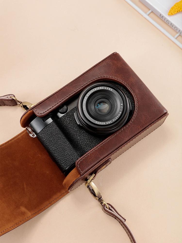Fujifilm X100 Serie Leder Kameratasche für X100VI, X100, X100S, X100T, X100F, X100V - Schutzhülle