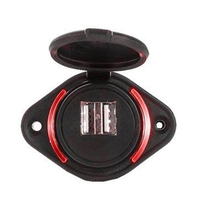 Waterproof Power Socket Universal 12 24V Vehicle Chargers Double USB 5V 3.1A Output for Trucks Motorhomes ATV UTV Boats