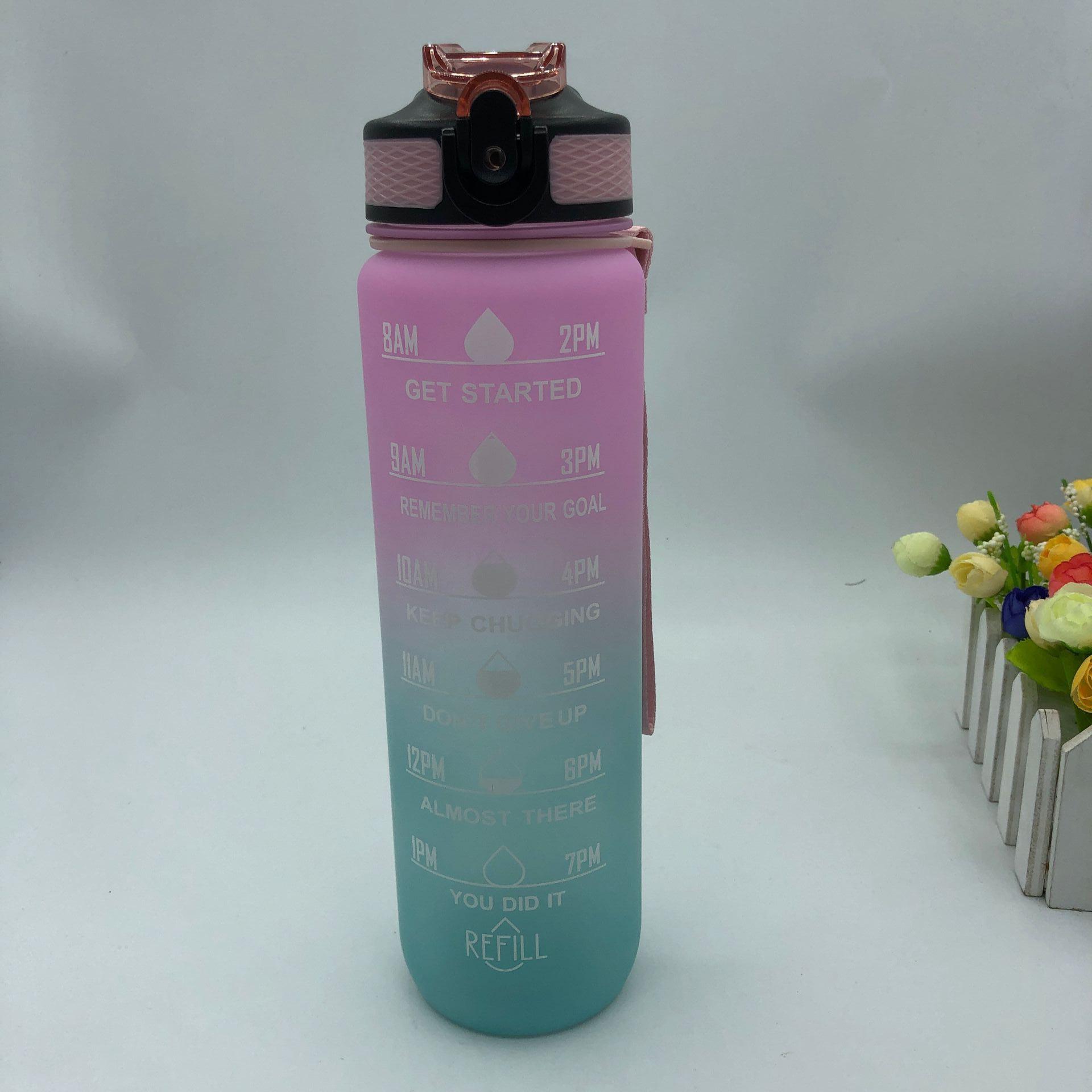 

1-літрова пляшка води Мотиваційна спортивна пляшка води Герметичні пляшки для пиття Відкритий спортзал Фітнес Глечики для кухні as shown