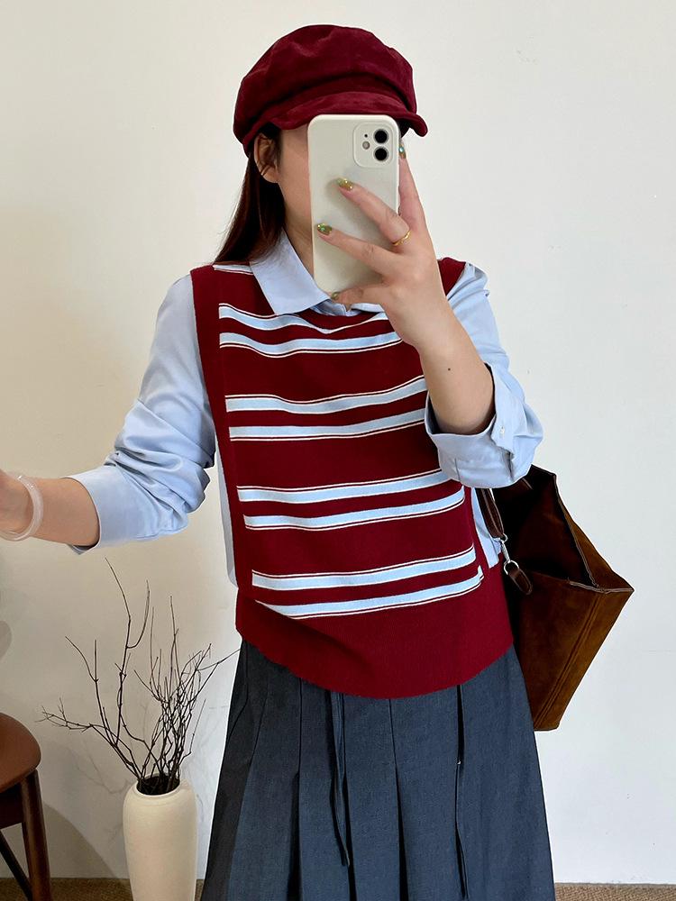 Pulover Dama Plus Size Blocuri de Culoare Guler Polo Patchwork - Tricotaje Subțiere Două Piese pentru Iarna 2025