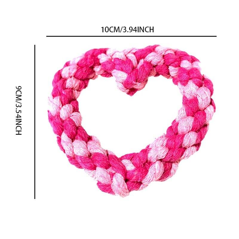 Herzförmiges, bissfestes Hundekauspielzeug aus Seil für kleine und große Hunde