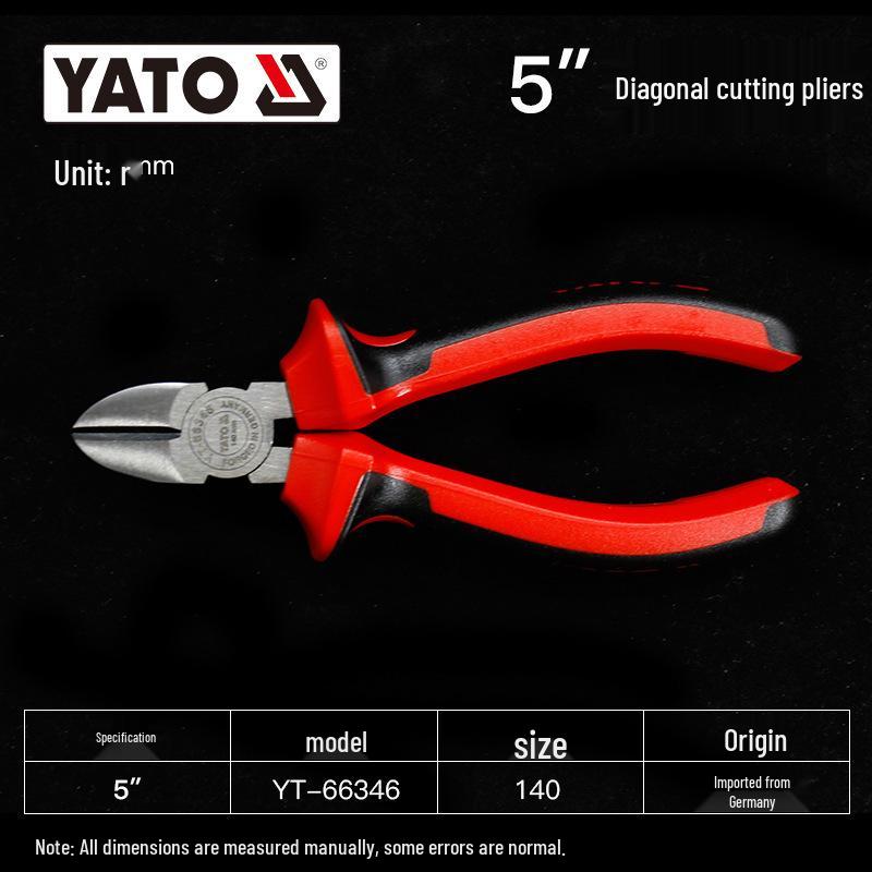 YATO Industrial Needle Nose & Diagonal Cutting Pliers Combo with Wire Strippers