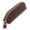 Collasaro Handmade Leather Pencil Case, Large Capacity, Stylish, Slim, and Simple (Brown)