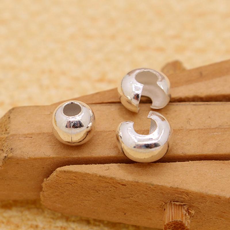 5pcs 3/4/5mm 925 Sterling Silver Open Crimp Clasps Wrapped Cord Buckle Connectors for Bracelet Necklace Jewelry Making DIY