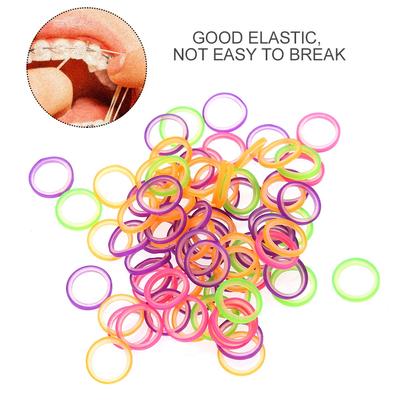 100Pcs/set Professional Dental Elastic Teeth Rubber Band Oral Orthodontics Tool 2.5oz