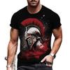 European and American Fashion Retro Spartan Warrior Graphic T-shirt For Men New Trend Casual 3D Printed Cool Personality Tee Top