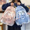Japanese New Style High-face Preppy Fresh Sweet Backpack Junior High School Students Contrasting Color Light Large-capacity