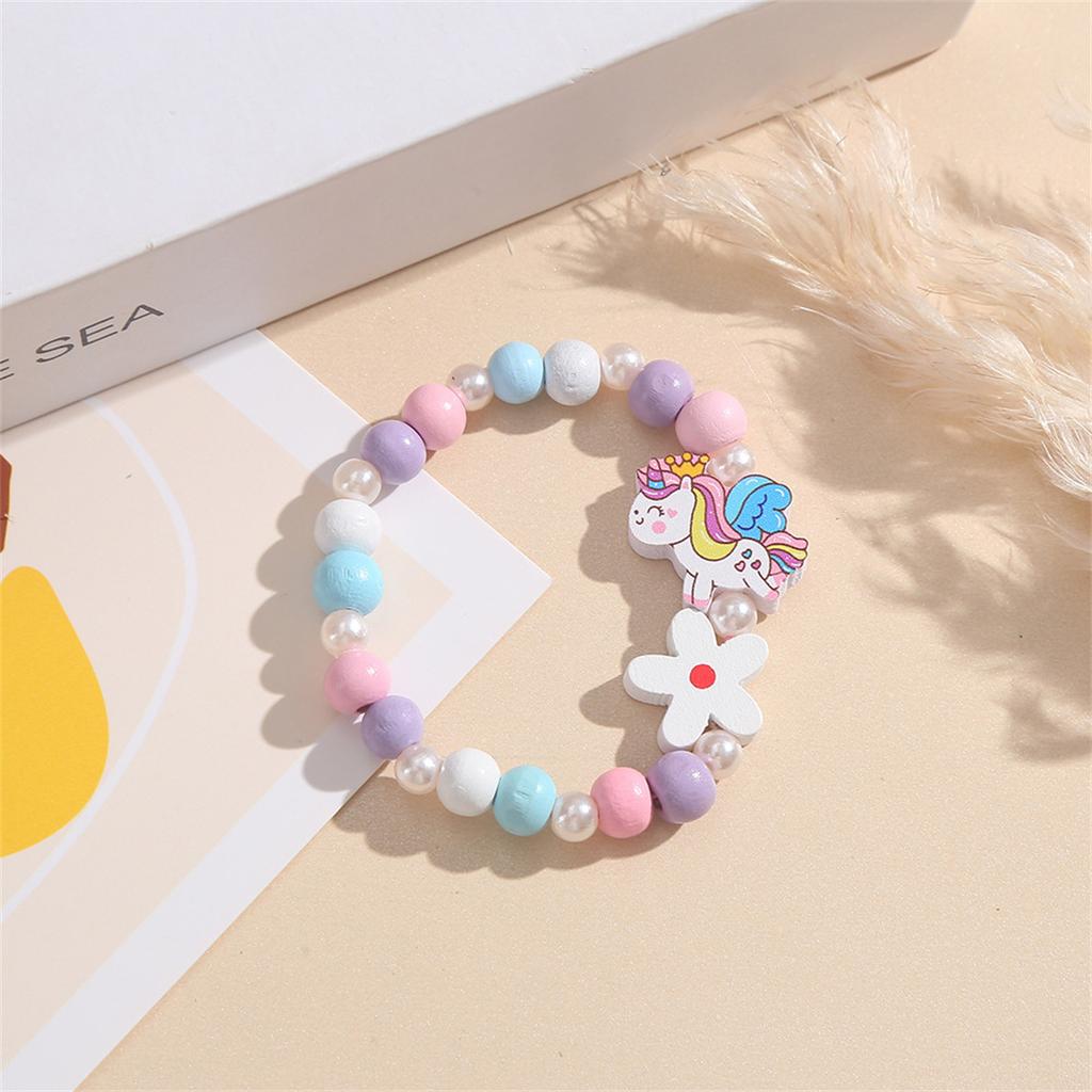 Flowers Fun Beads Cute Bracelet Cartoon Wooden Bracelets Best Friend Style Girls Star Moon Cloud Jewelry Accessories Trend