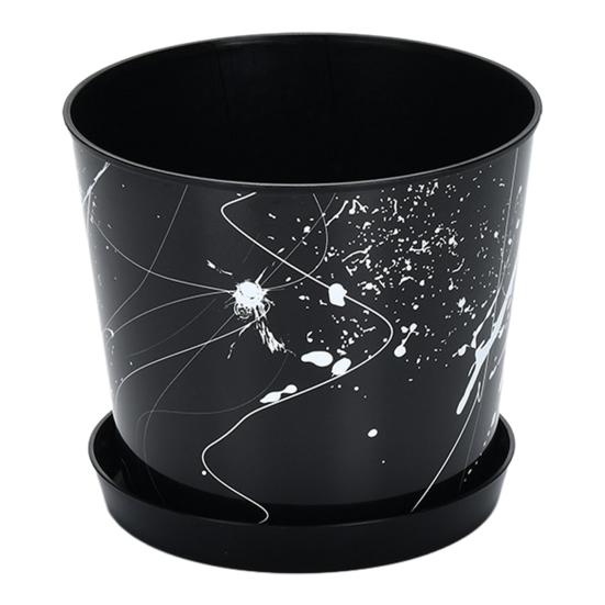 Small 6 Inch Planter for Indoor Plants Plastic Flower Pot with Drainage Hole And Saucer for Orchids Violets Herbs