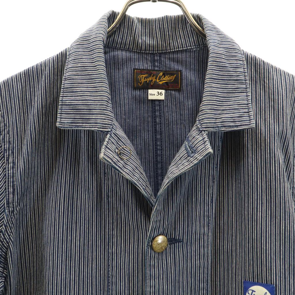 Trophy Clothing made in Japan Hickory Stripe Overall 36 Indigo Herren Gebraucht