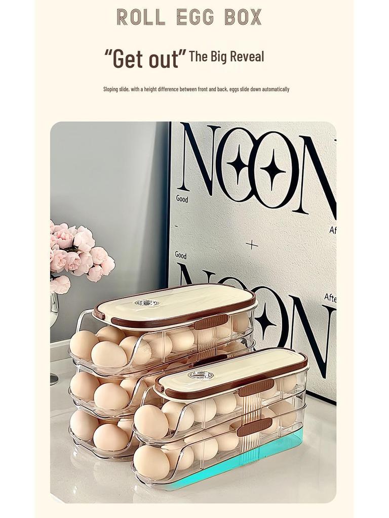 Refrigerator Slide-Out Egg Rack: Space-Saving Drawer for Easy Egg Storage
