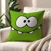 Süßer Frosch Cartoon Spiel Lustiges Gesicht O-Om N-Nom Kissenbezug Für Kissen Druck Sofa Dekoration Zuhause Auto Büro Nordische Schlichtheit