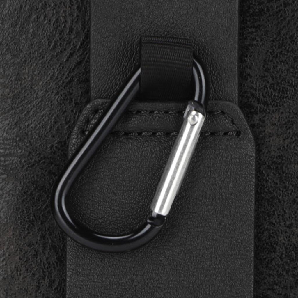 Men PU Leather Phone   Retro   Case Waist Bag Sheath with Waist Clip   and Carabiner for Outdoor