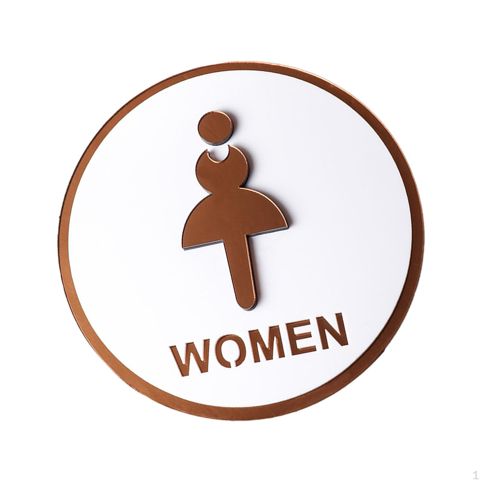 Acrylic Bathroom Sign Public Identification Sign, Chic Restroom Door Unisex Women
