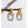 Eetit Stainless Steel Geometric Drop Hoop Earrings 18K Golden PVD Plated Stylish Unique Daily Jewelry Waterproof