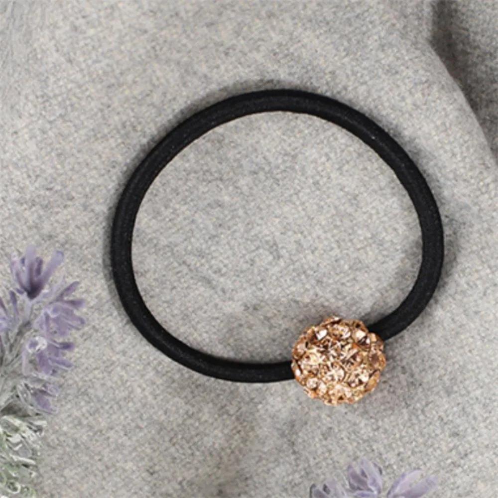 Konggun House Handmade Cubic Hair Tie (Peach) Crystal Hair Low Bun