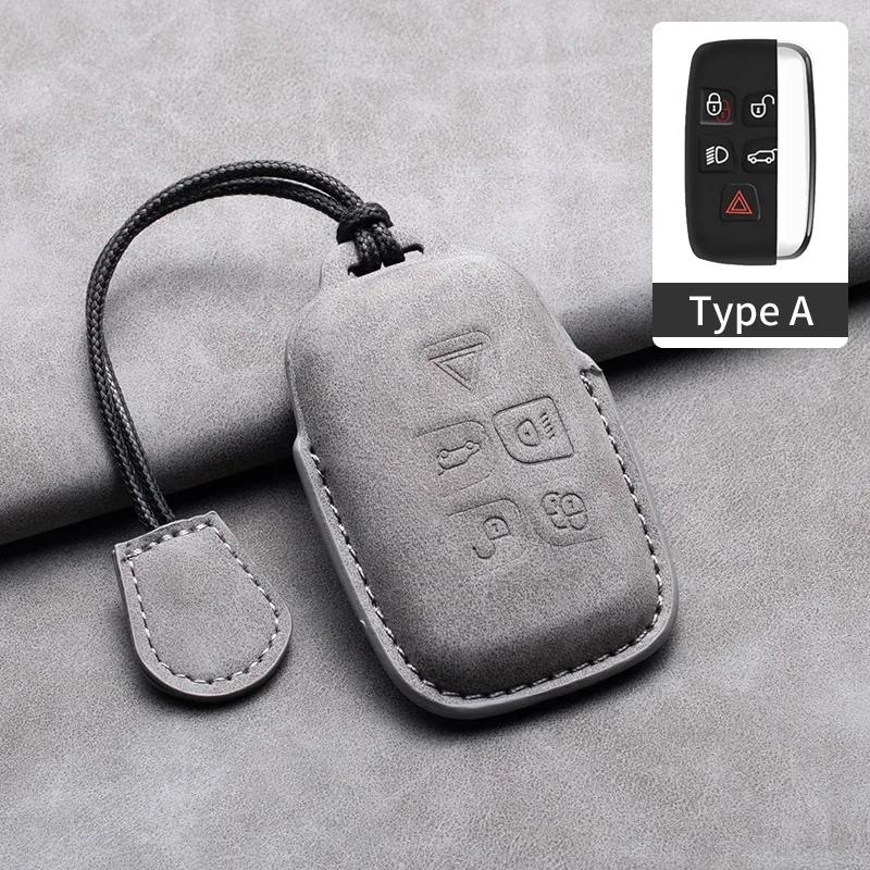 Leather Car Key Case Cover Holder Shell Keychain for Land Rover Range Rover Sport Discovery 3 4 Elander 2 Evoque Accessories