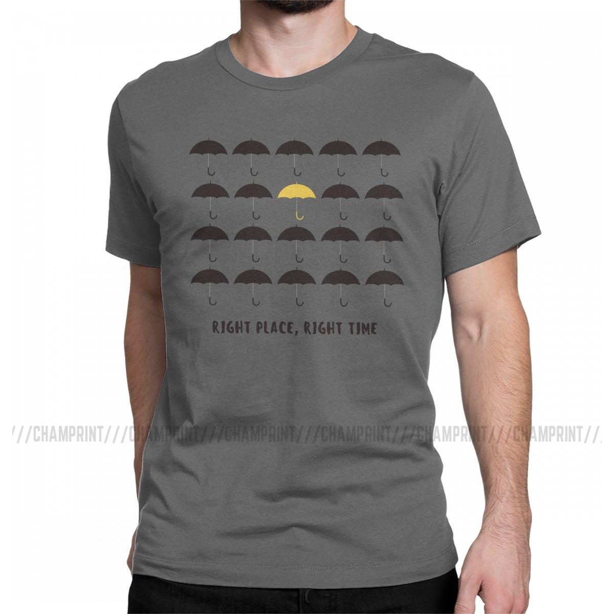 

HIMYM Right Place Right Time T Shirt Men s Cotton T-Shirts How I Met Your Mother Tees Short Sleeve Clothing Birthday Present XL