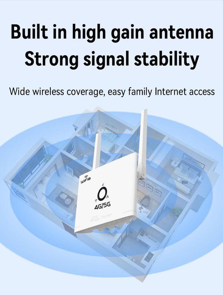 4G LTE Wireless Router with SIM Card Slot for Home WiFi Sharing