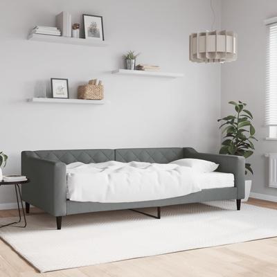 Vidaxl Sofa Z Materacem Do Spania, Ciemnoszara, 100X200 Cm, Tkanina