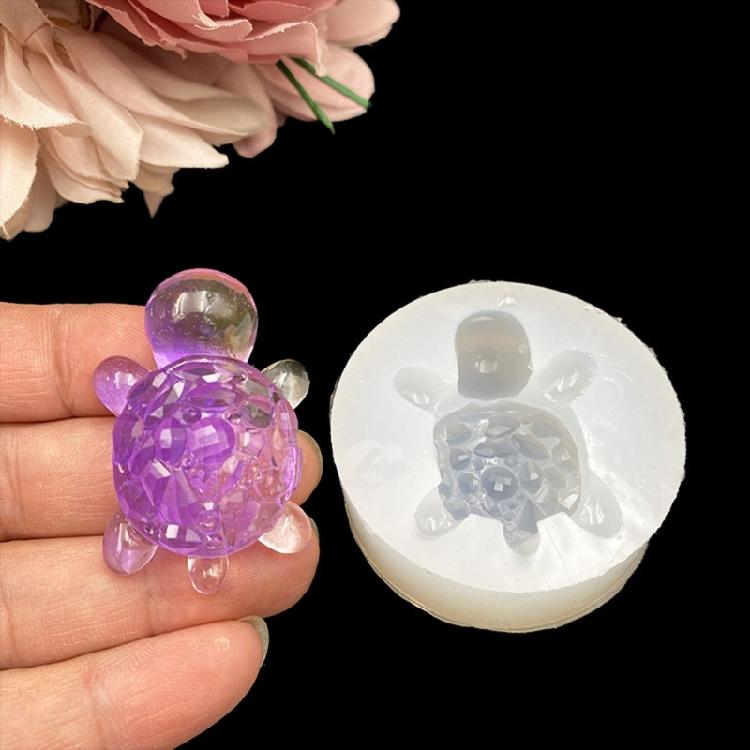 Detailed Diamonds Turtles Silicone Mold Portable Silicone Decors Mold Designed For Crafting Realistic Turtles Ornament