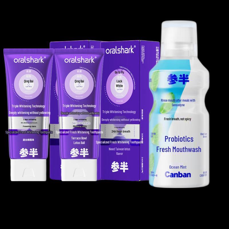 

Набор Canban Fresh Отбеливающая зубная паста и Пробиотический ополаскиватель для полости рта