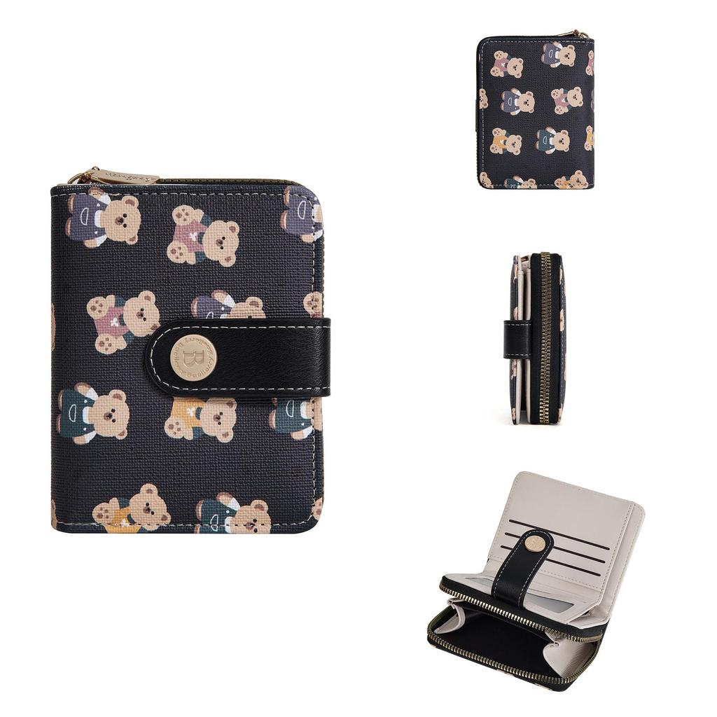 Women's Baellerry Korean Cartoon Bear Coin Purse - High-End Short Wallet